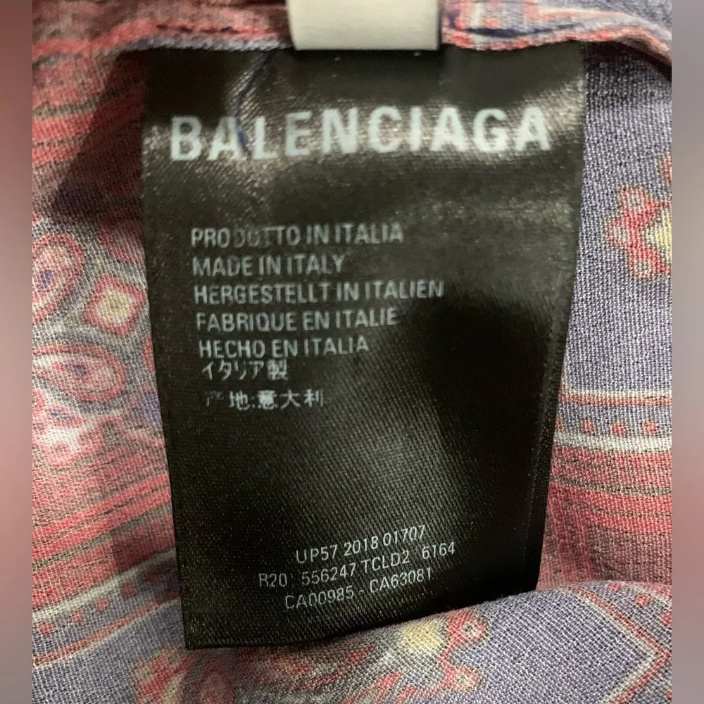 Balenciaga 2019 Convertible Paisley Asymmetrical Button-Up size FR 36 US 4 NWT - Picture 13 of 16